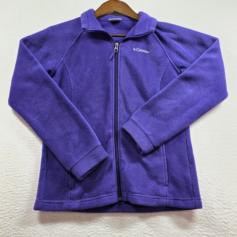 Columbia Benton Springs Purple Full Zip Fleece Jacket Girls Large L 14/16 XG6022